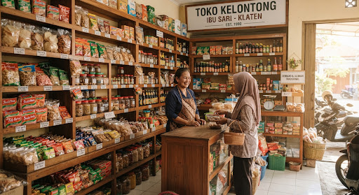 Suasana Toko Kelontong Tradisional di Klaten